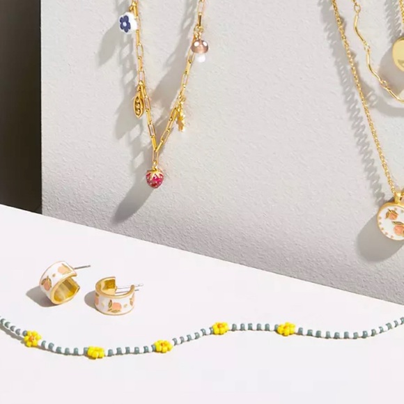 π π Madewell Enamel Clementine Hoop Earrings NWT New! - Picture 3 of 3